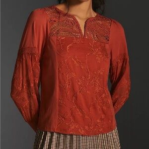 Anthropology Tiny Noah embroidered top, small